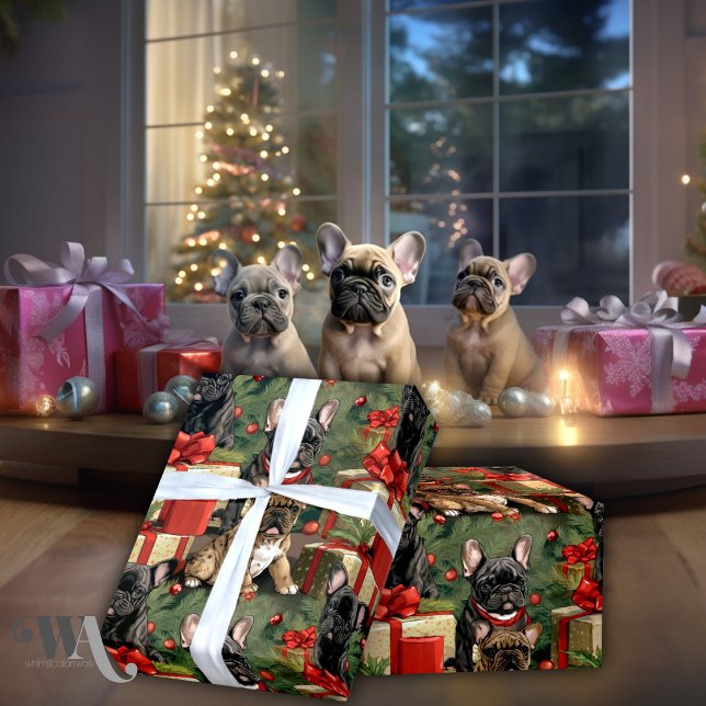  French Bulldog Winter Woof-tales Christmas Wrapping Paper (Creator Uploaded)