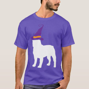 French Bulldog Witch Hat Lazy Halloween Costume Cu T-Shirt