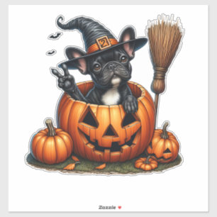 French Bulldog Witch Pumpkin Halloween Mens Womens