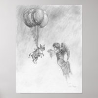 French Bulldog With Angel Poster