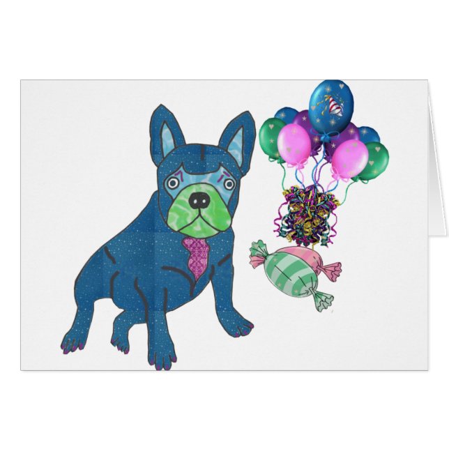 French bulldog with balloons (Front Horizontal)