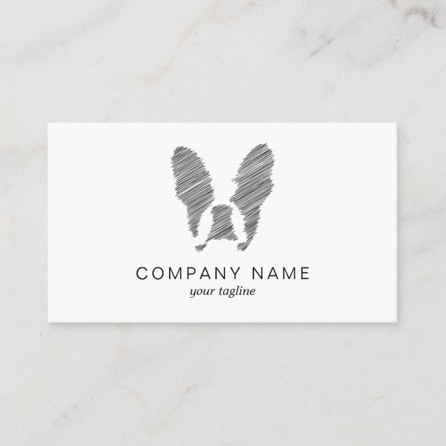 French Bulldog with Black Scribble  Business Card (Front)