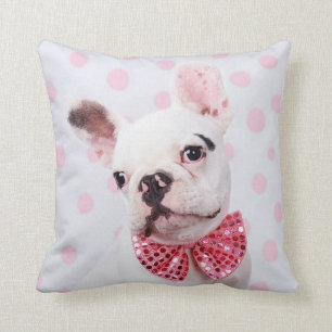French Bulldog with Bow Tie Cushion