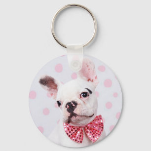 French Bulldog with Bow Tie Key Ring