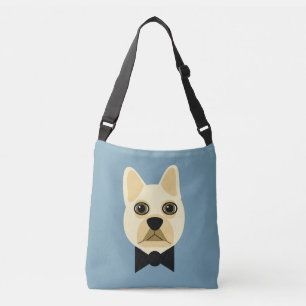 French Bulldog with bowtie blue Crossbody Bag