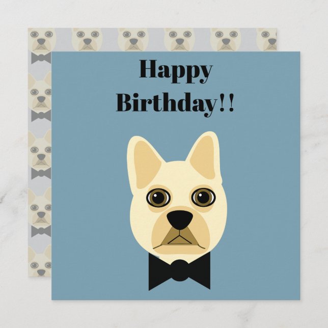 French Bulldog with bowtie Card (Front/Back)