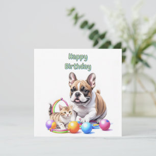 French Bulldog with cat