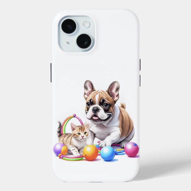 French Bulldog with Cat Case-Mate iPhone Case (Back)