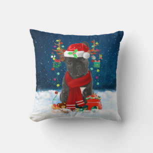 French Bulldog with Christmas gifts Cushion
