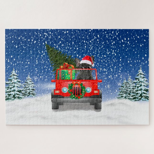 French Bulldog with Christmas gifts Jigsaw Puzzle (Horizontal)