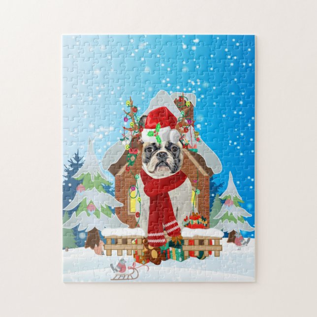 French Bulldog with Christmas gifts Jigsaw Puzzle (Vertical)