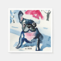 French Bulldog with Christmas Santa hat Custom