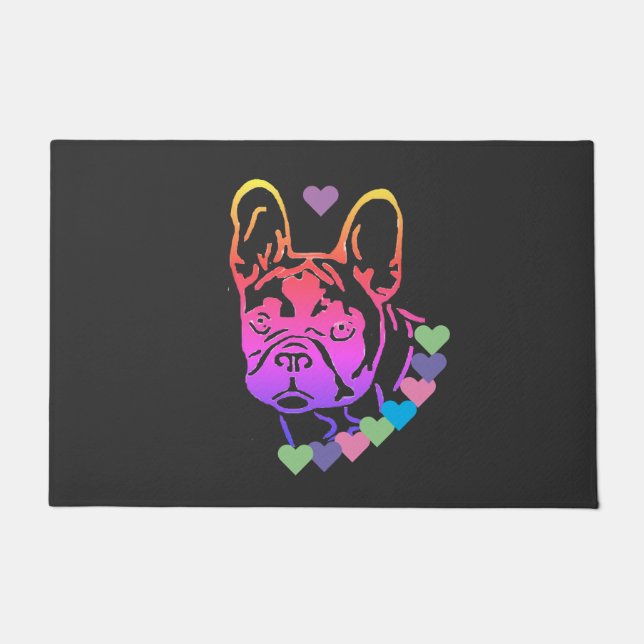 French bulldog with collar doormat (Front)