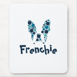 French bulldog with colourful circles mouse mat