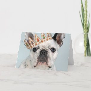 French Bulldog with Crown Card