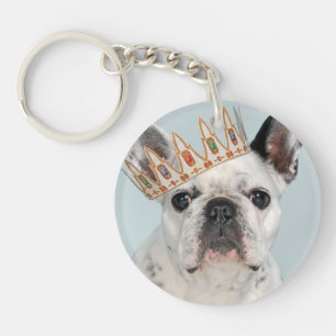 French Bulldog with Crown Key Ring