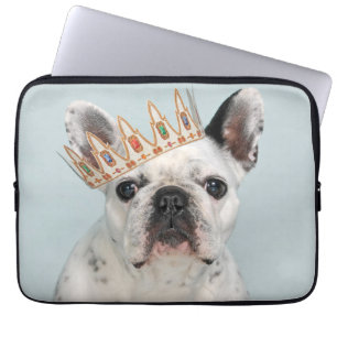 French Bulldog with Crown Laptop Sleeve
