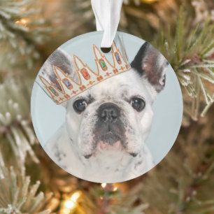 French Bulldog with Crown Ornament