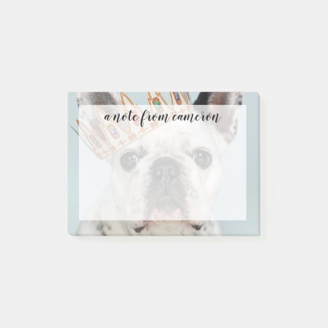 French Bulldog with Crown Post-it Notes (Front)