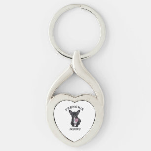 French Bulldog With Flower Gift For Dog Lover Key Ring