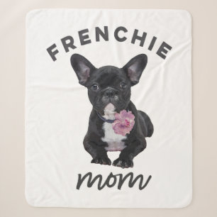French Bulldog With Flower Gift For Dog Lover Sherpa Blanket