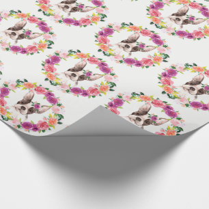 French Bulldog with Flowers Gift Wrap