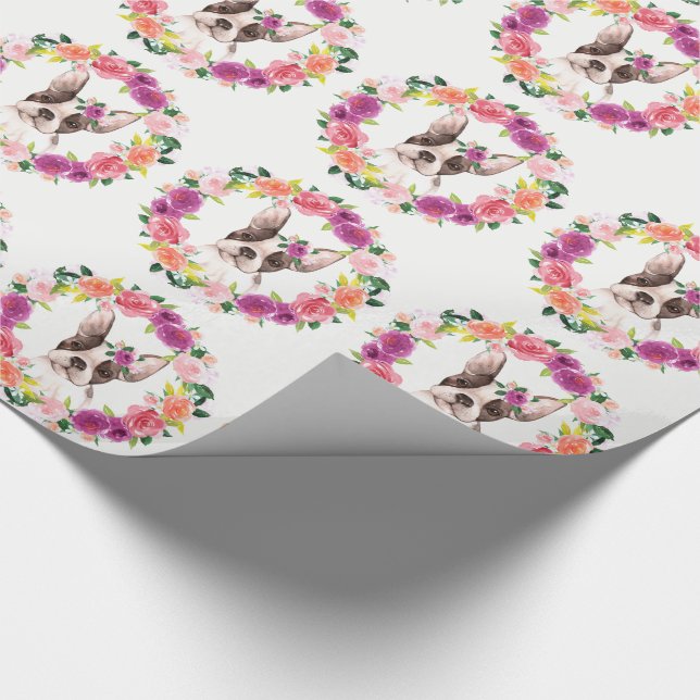 French Bulldog with Flowers Gift Wrap (Corner)