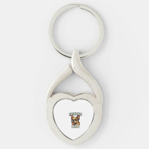 French Bulldog with FRENCHIE DADText for dog lover Key Ring