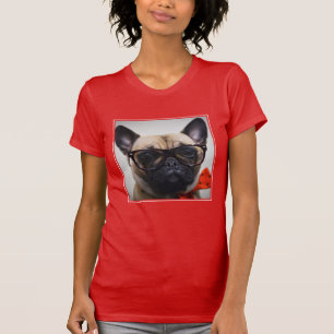French Bulldog With Glasses And Bow Tie T-Shirt