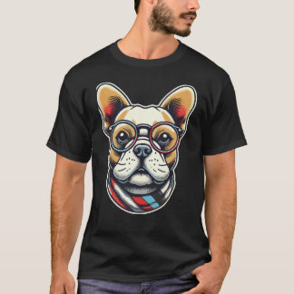 French BullDog With Glasses Frenchie T-Shirt