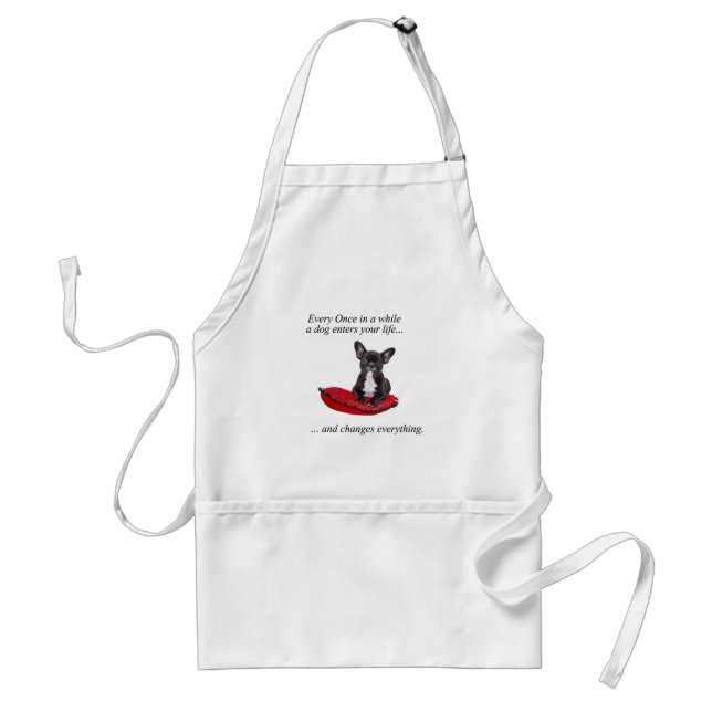 French Bulldog with heart and nice quote Standard Apron (Front)