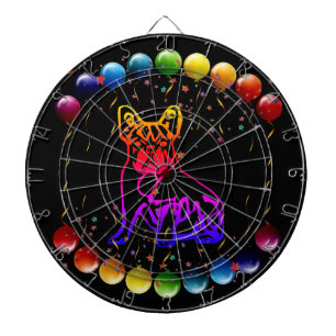 French bulldog with heart comic dartboard