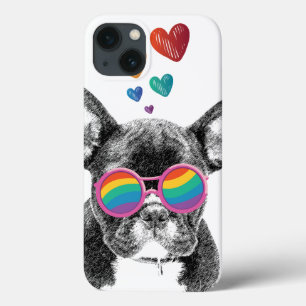 French Bulldog with Hearts Valentine's Day  iPhone 13 Case