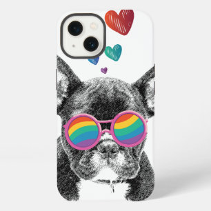 French Bulldog with Hearts Valentine's Day iPhone 13 Case