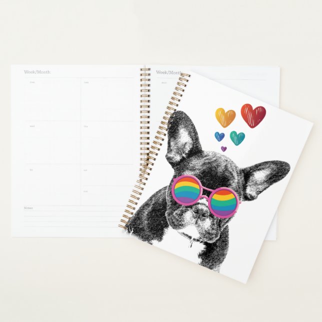 French Bulldog with Hearts Valentine's Day Planner (Display)