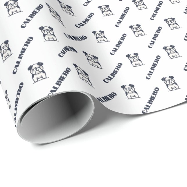 French bulldog with name Wrapping Paper (Roll Corner)