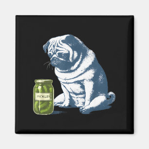 French bulldog with pickle jar funny meme 90s magnet