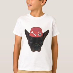 French Bulldog with Red Bowl T-Shirt