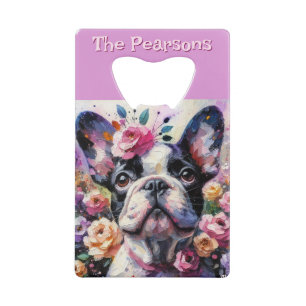 French Bulldog with Roses Floral Personalised