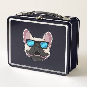 French Bulldog with Sunglasses Metal Lunch Box