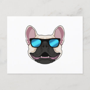 French Bulldog with Sunglasses Postcard
