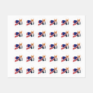 French Bulldog with USA Flag