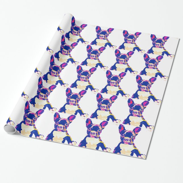 French Bulldog Wrapping Paper (Unrolled)