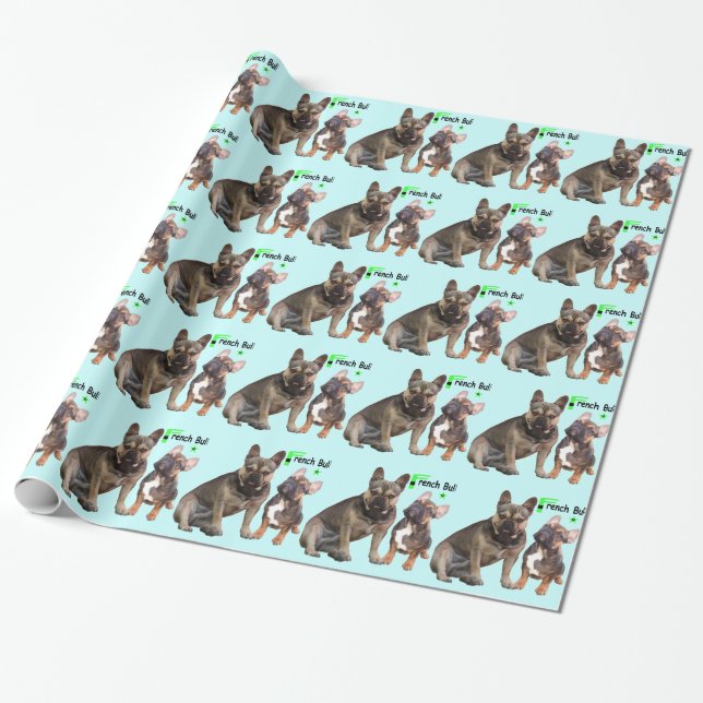 French Bulldog wrapping paper (Unrolled)
