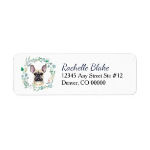 French Bulldog Wreath Return Address
