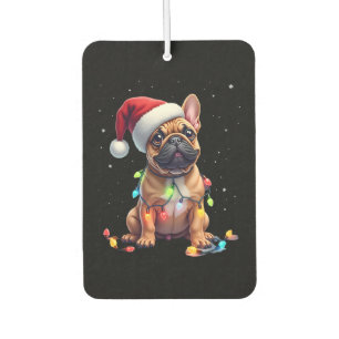 French Bulldog Xmas Lighting Santa French Bulldog  Car Air Freshener