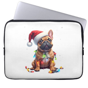 French Bulldog Xmas Lighting Santa French Bulldog  Laptop Sleeve