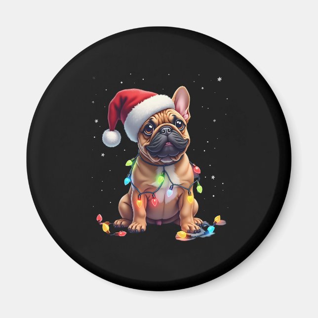 French Bulldog Xmas Lighting Santa French Bulldog  Magnet (Front)