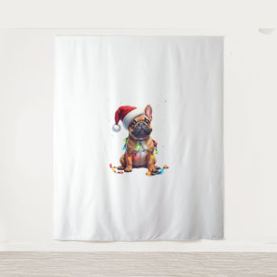 French Bulldog Xmas Lighting Santa French Bulldog Tapestry