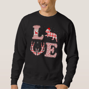 French Bulldog  Xmas Red Plaid Reindeer Ugly Chris Sweatshirt